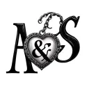 initials A & S letters with heart shaped locket tattoo design idea