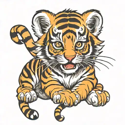 baby tiger tattoo design idea