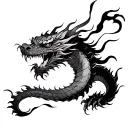 Japanese dragon wrapped around arm tattoo design idea