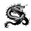 Japanese dragon wrapped around arm tattoo design idea