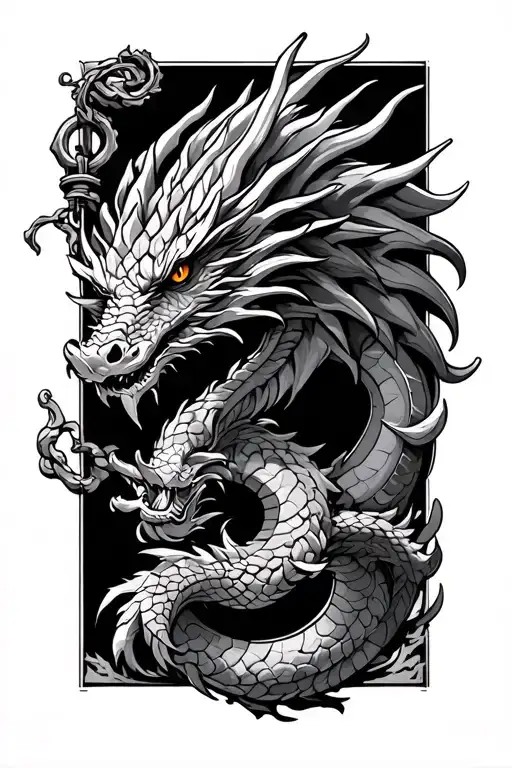 dragon rosary tattoo design idea