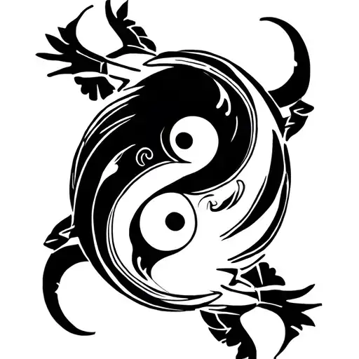 mew pokemon yin and yang symbol tattoo design idea