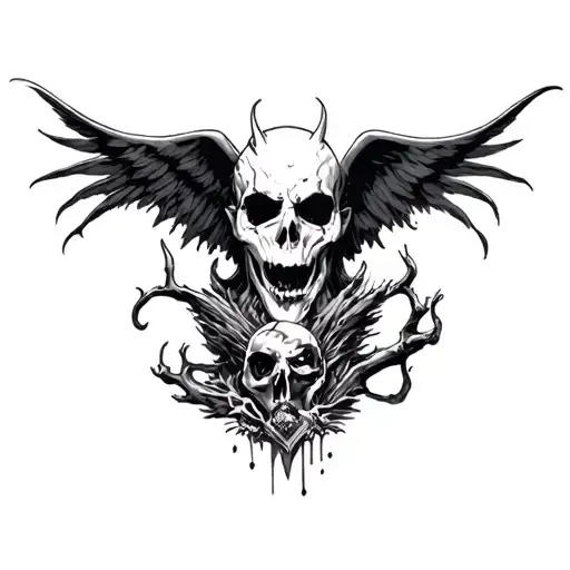 Heaven Vs Hell tattoo design idea