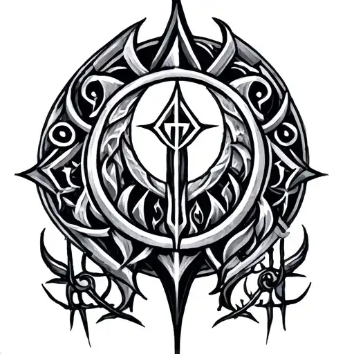 Slavic runes and gods tattoo design idea