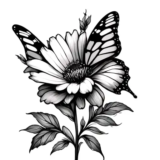 A flower with butterfly in sign of the NF disease, but this should not stand out tattoo design idea
