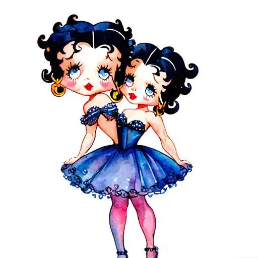 Brown Betty Boop Gemini sign tattoo design idea