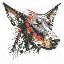 Doberman dog head tattoo design idea