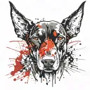 Doberman dog head tattoo design idea