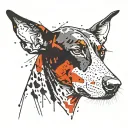 Doberman dog head tattoo design idea