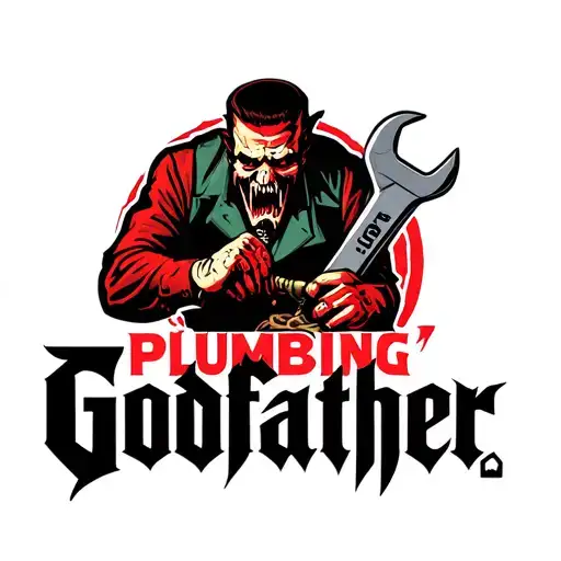 "Plumbing Godfather " mobster with wrench  tattoo design idea