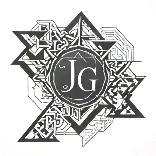 J and L and A and G letters tattoo design idea