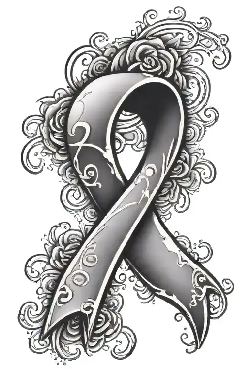 breast cancer logo with an xoxo inside of it tattoo design idea