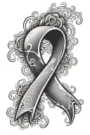 breast cancer logo with an xoxo inside of it tattoo design idea