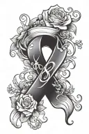 breast cancer logo with an xoxo inside of it tattoo design idea