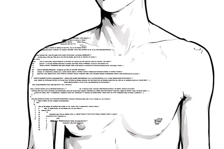 "Code mistake "  glitch affect for chest/shoulder tattoo design idea