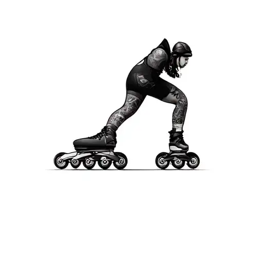 inline three wheel skates  tattoo design idea