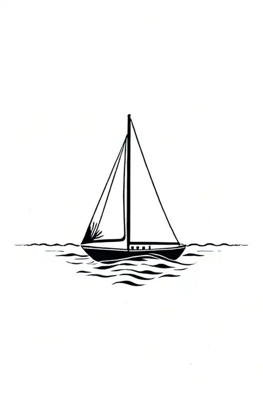 even keel sailboat tattoo design idea