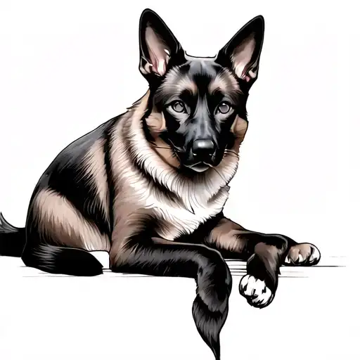 german shepherd and siamese cat outline tattoo tattoo design idea