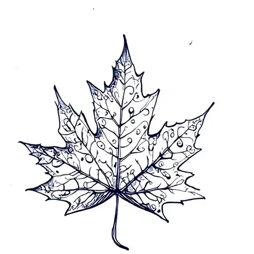 maple leaf turning into music tattoo design idea