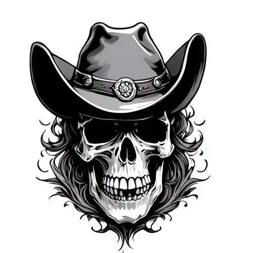 cowboy skull tattoo design idea