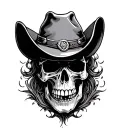 cowboy skull tattoo design idea