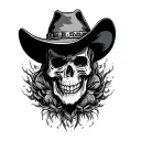 cowboy skull tattoo design idea