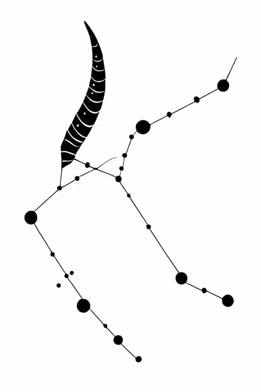 Capricorn constellation merging tattoo design idea