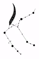 Capricorn constellation merging tattoo design idea