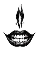 vampire teeth tattoo design idea