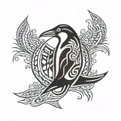 penguin × symbol for life goes on  tattoo design idea