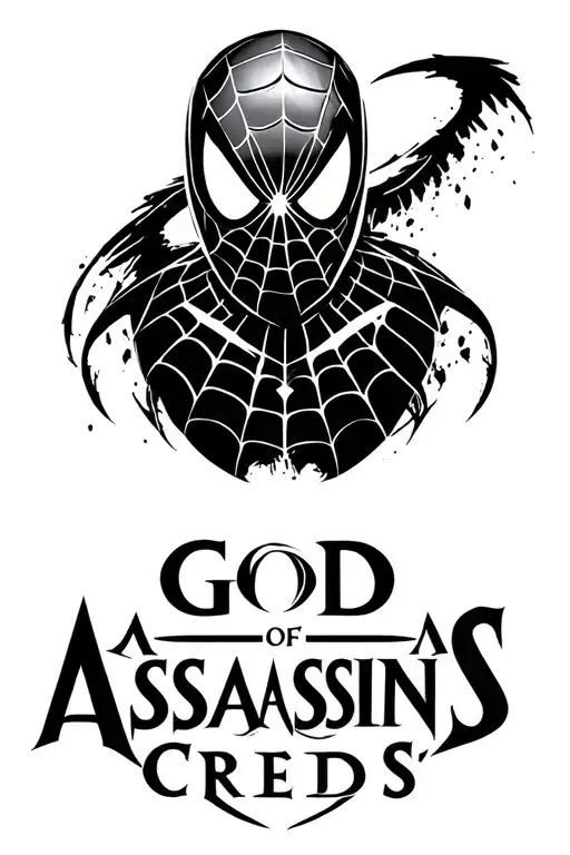 spiderman logo, god of war logo, assassins creed logo tattoo design idea