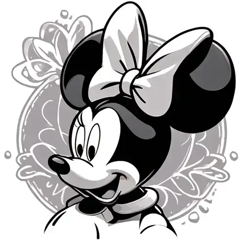 Minni Mouse, Micky Mouse, L, T tattoo design idea