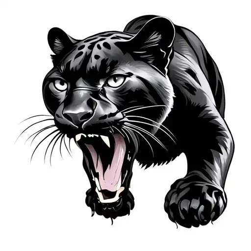 panther scratching tattoo design idea