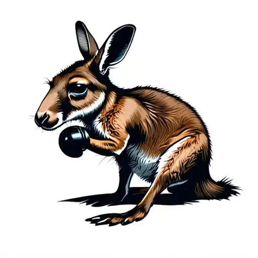 boxing kangaroo tattoo design idea