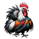 Fighting rooster tattoo design idea