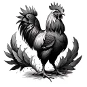 Fighting rooster tattoo design idea
