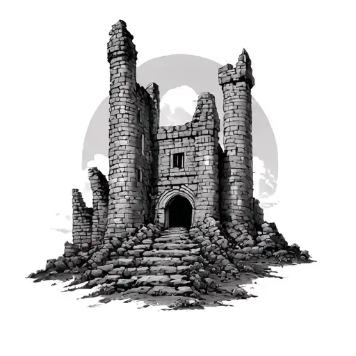 Castle Ruins tattoo design idea