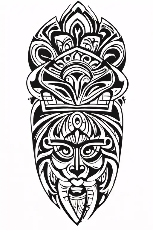Maori style representing family, personal accomplishment, success, perseverance tattoo design idea
