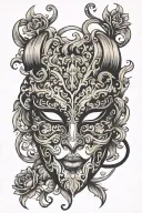 Venetian Mask tattoo design idea