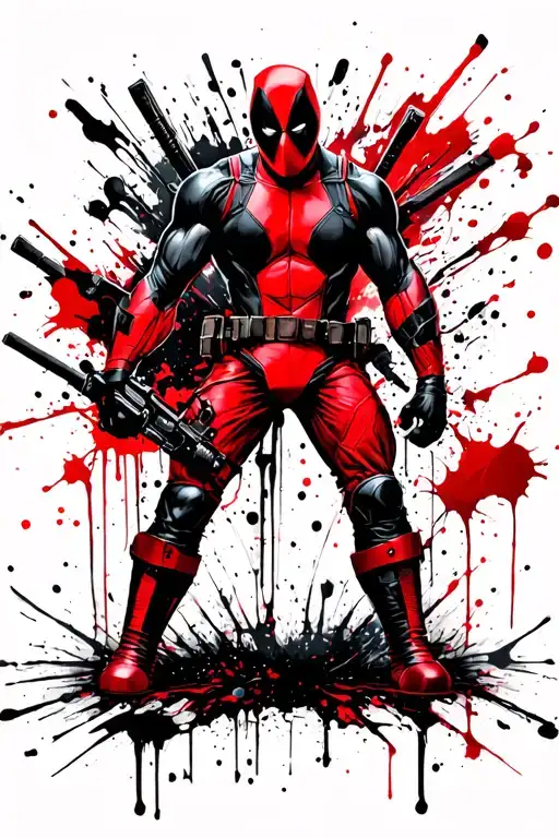 deadpool full color tattoo design idea