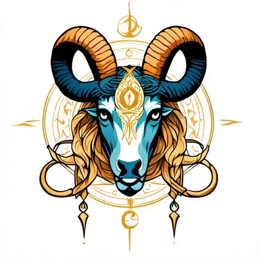 Aries Libra Taurus zodiac symbol intertwined within tattoo design idea