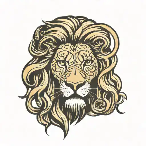 face Lion and Jesus   tattoo design idea
