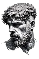 David holding goliaths head tattoo design idea