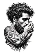 David holding goliaths head tattoo design idea