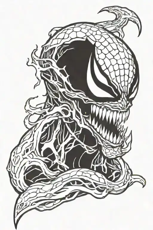 venom marvel tattoo design idea