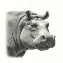 realistic hippo tattoo design idea