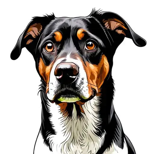 black and tan coonhound tattoo design idea