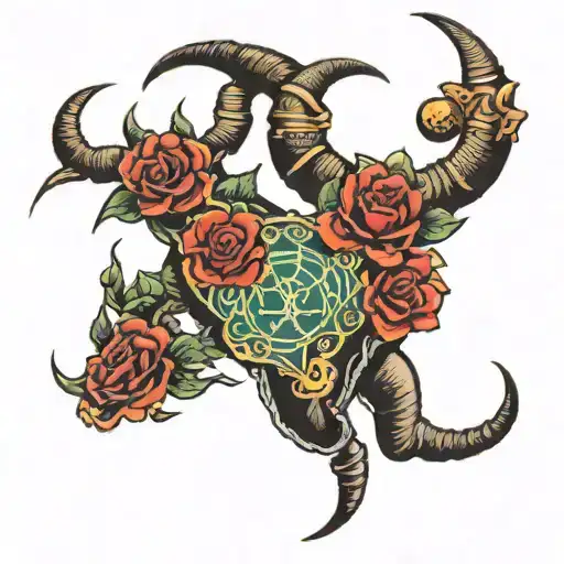 cancer and taurus signs intertwined  tattoo design idea
