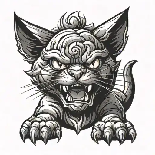 angry cat with shine  very easy tattoo design tattoo design idea
