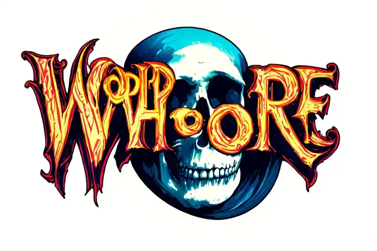 Word Whore tattoo design idea